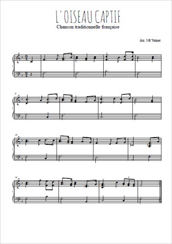 Téléchargez l'arrangement pour piano de la partition de L'oiseau captif en PDF